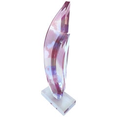Custom-Made Lucite Sculpture with Infused Color