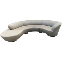 Three-Piece Vladimir Kagan for Directional Curved Serpentine Sectional Sofa