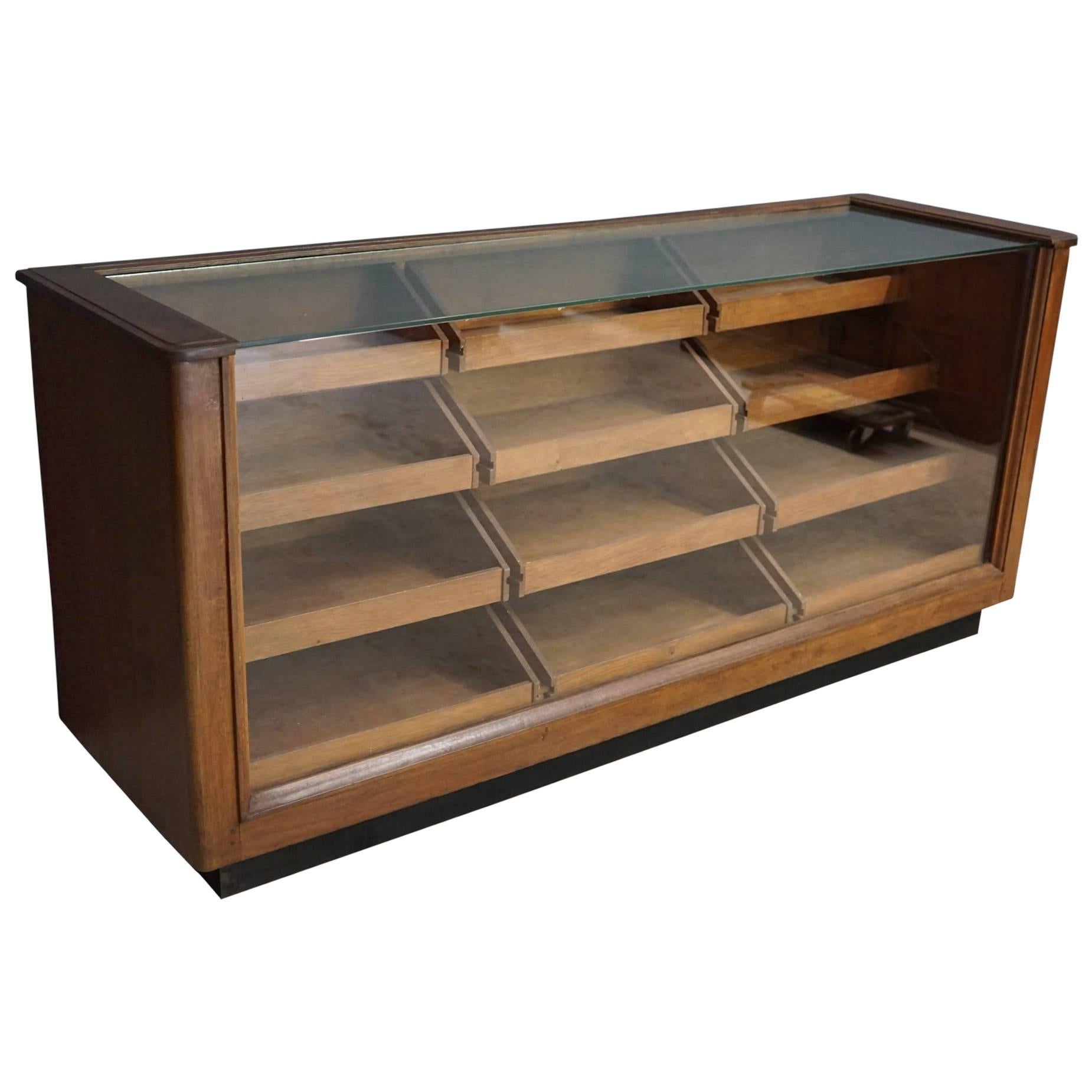 French Oak Shop Counter, 1930s