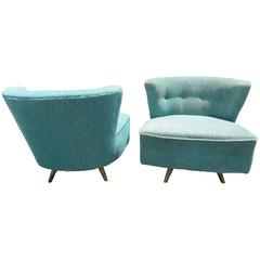 Fabulous Pair of Kroehler, 1950s Swivel Lounge Chairs Mid-Century Modern