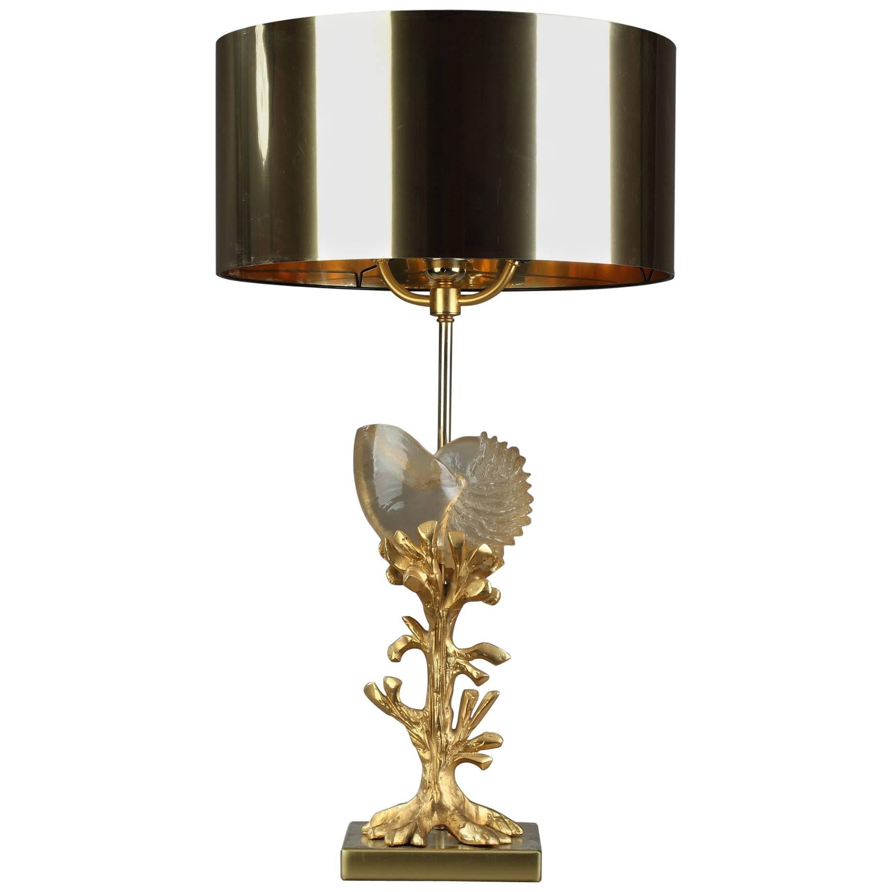20th Century Gilded Metal Lamp in Charles House Style
