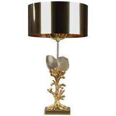 Vintage 20th Century Gilded Metal Lamp in Charles House Style