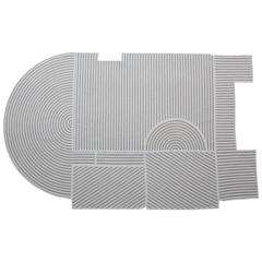 Lands Braided Wool Contemporary Abstract Sculptural Stripe Rug