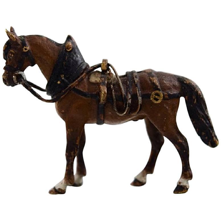 Vienna Bronze Horse Wearing a Saddle and Harness, Bronze Figure of High Quality