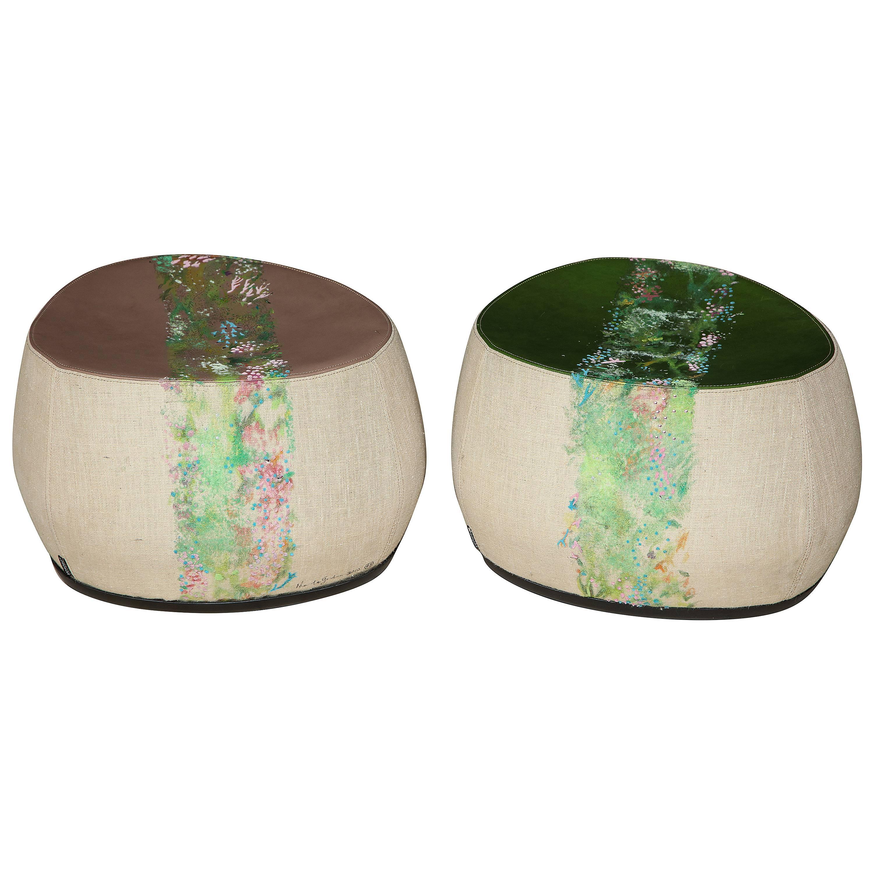 Two Small "Fjord" Stools by Nuala Goodman and Patricia Urquiola for Moroso