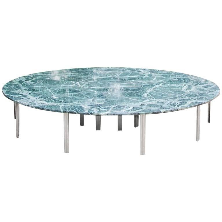  Large Marble Table, Second Half of the 20th Century (5 meters in diameter)