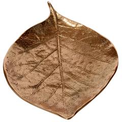 Decorative Handmade Cast Bronze Leaf Also Used as a Candleholder 5