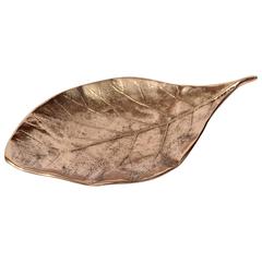 Decorative Handmade Cast Bronze Leaf Also Used as Candleholder 4
