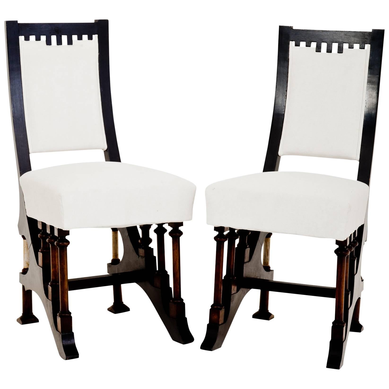 Art Nouveau Chairs in Carlo Bugatti Style, Italy, First Half of the 20th Century
