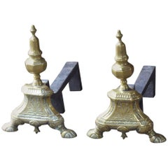 17th Century French Louis XIV Firedogs or Andirons