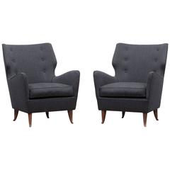Pair of Gio Ponti Lounge Chairs 'B' 'New Upholstery' 12