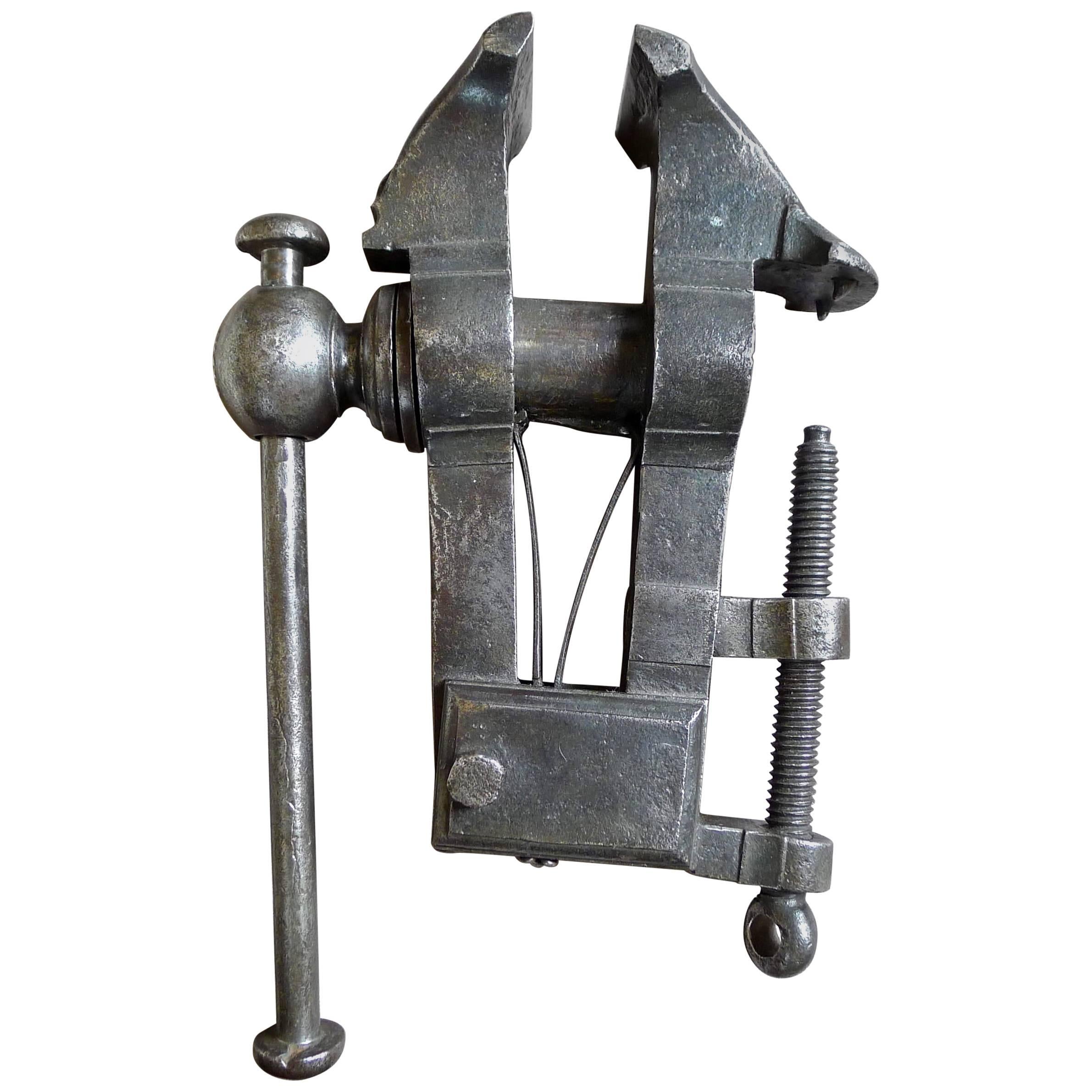 18th Century Iron Vice For Sale