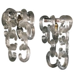 Pair of Mid-Century Modern Sconces, Fratelli Toso, Designed by Giusto Toso, 1968