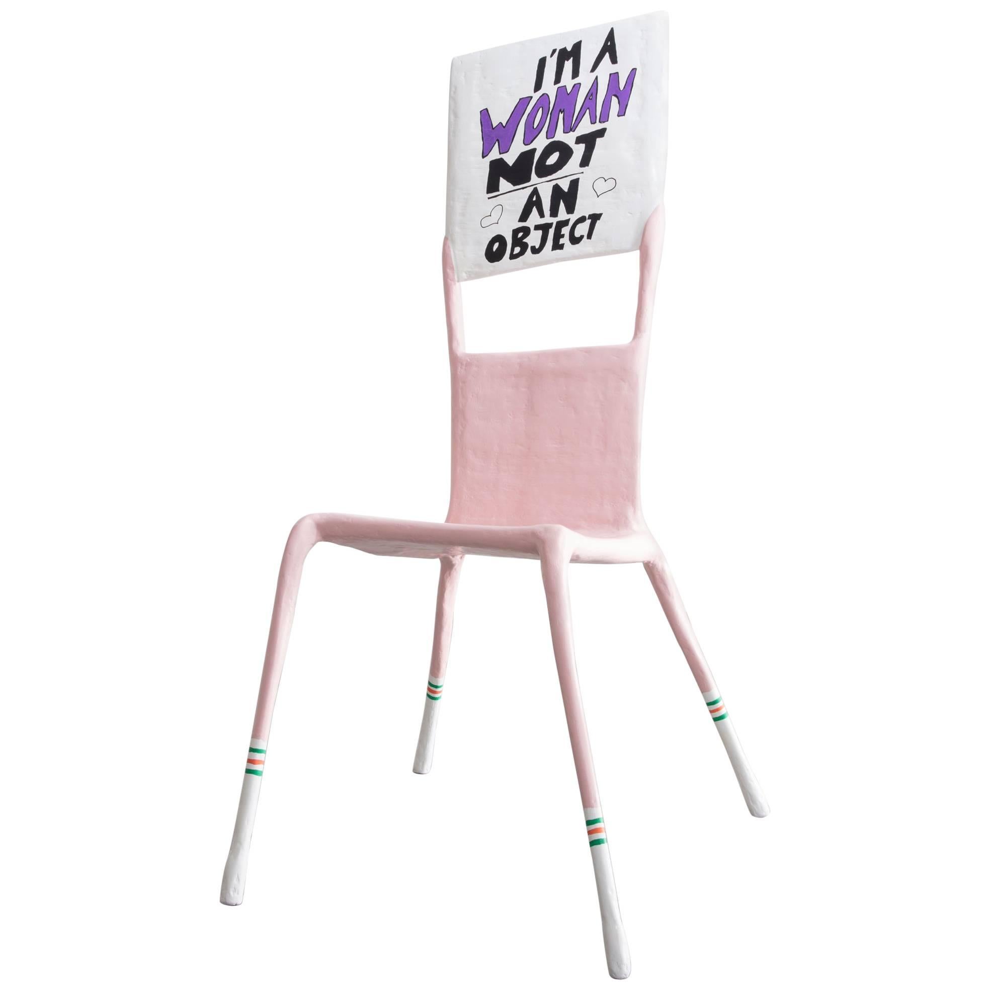 "I'm a Woman Not an Object, " Adult Chair Designed by Lucas Maassen Resin For Sale