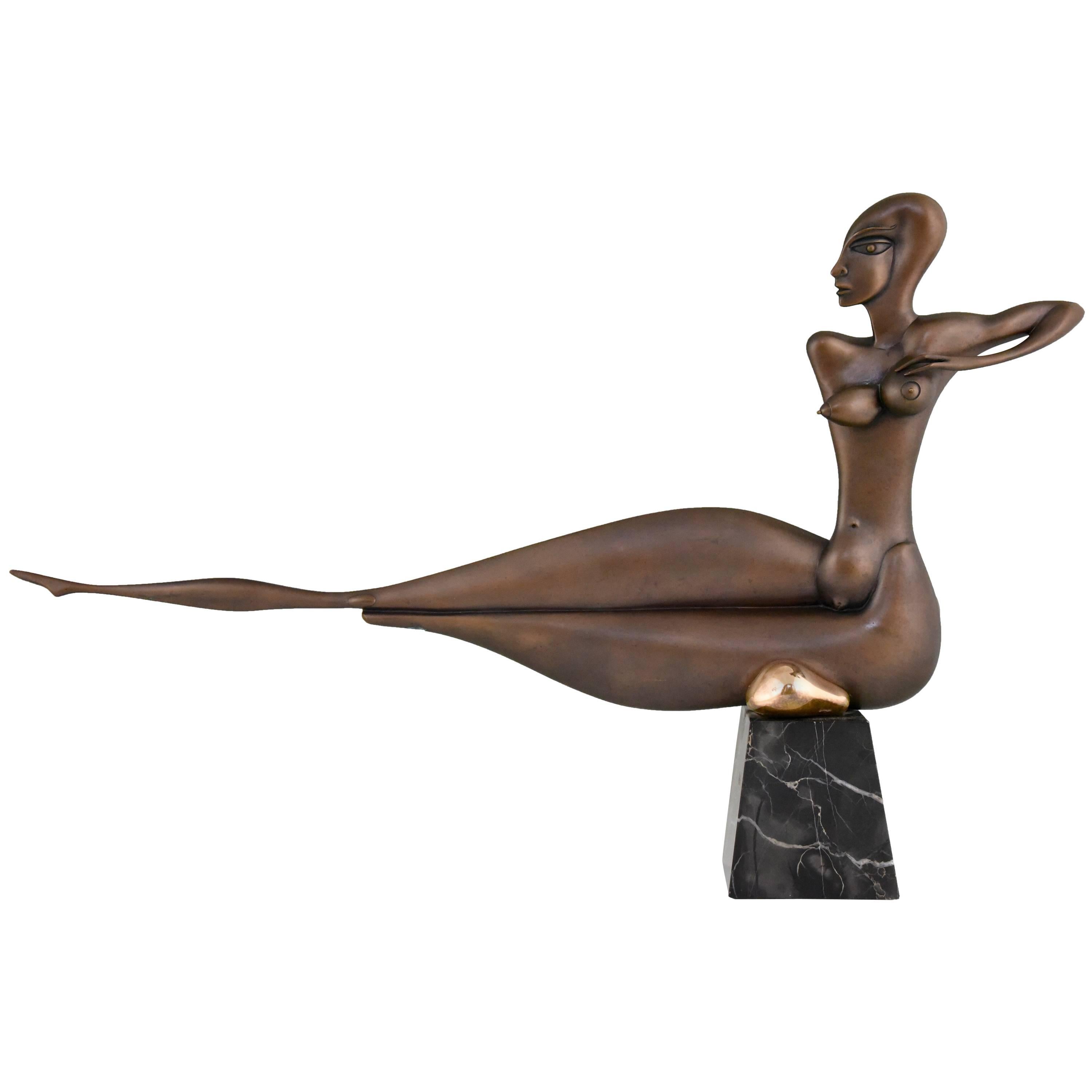 Modern Bronze Sculpture of a Nude Paul Wunderlich Signed and Numbered