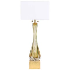 Murano Sommerso Glass Lamp by Seguso