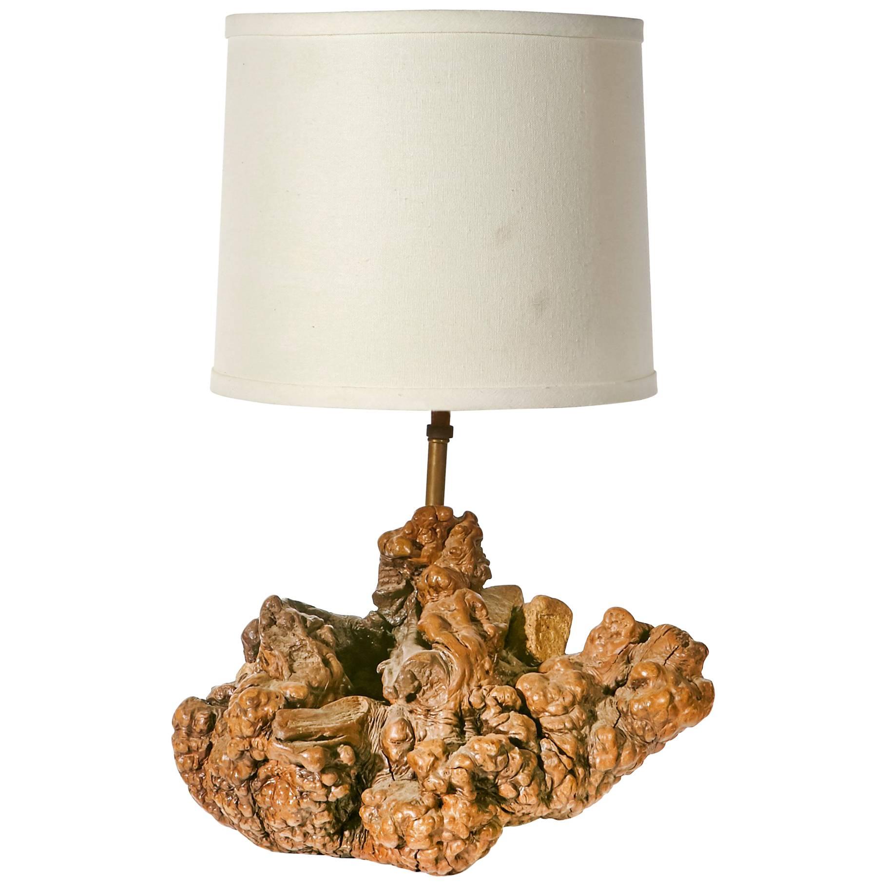Vintage Natural Root Table Lamp For Sale