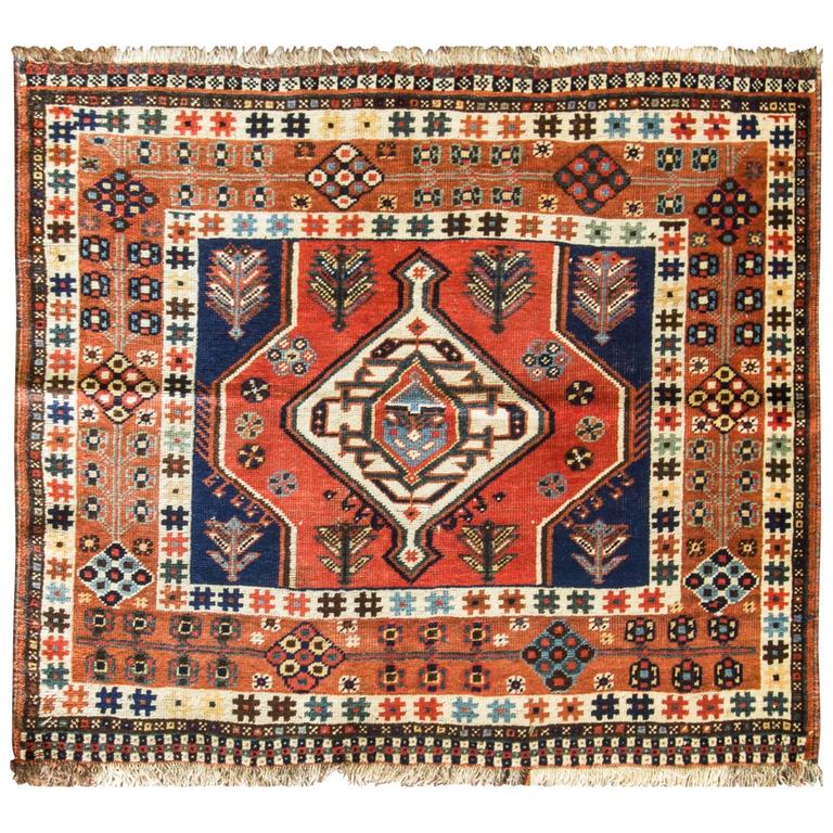 Unusual Qashqai Rug at 1stDibs