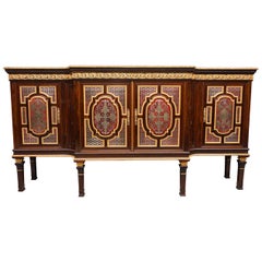 Exhibition Quality 19th Century Rosewood and Boulle Breakfront Side Cabinet