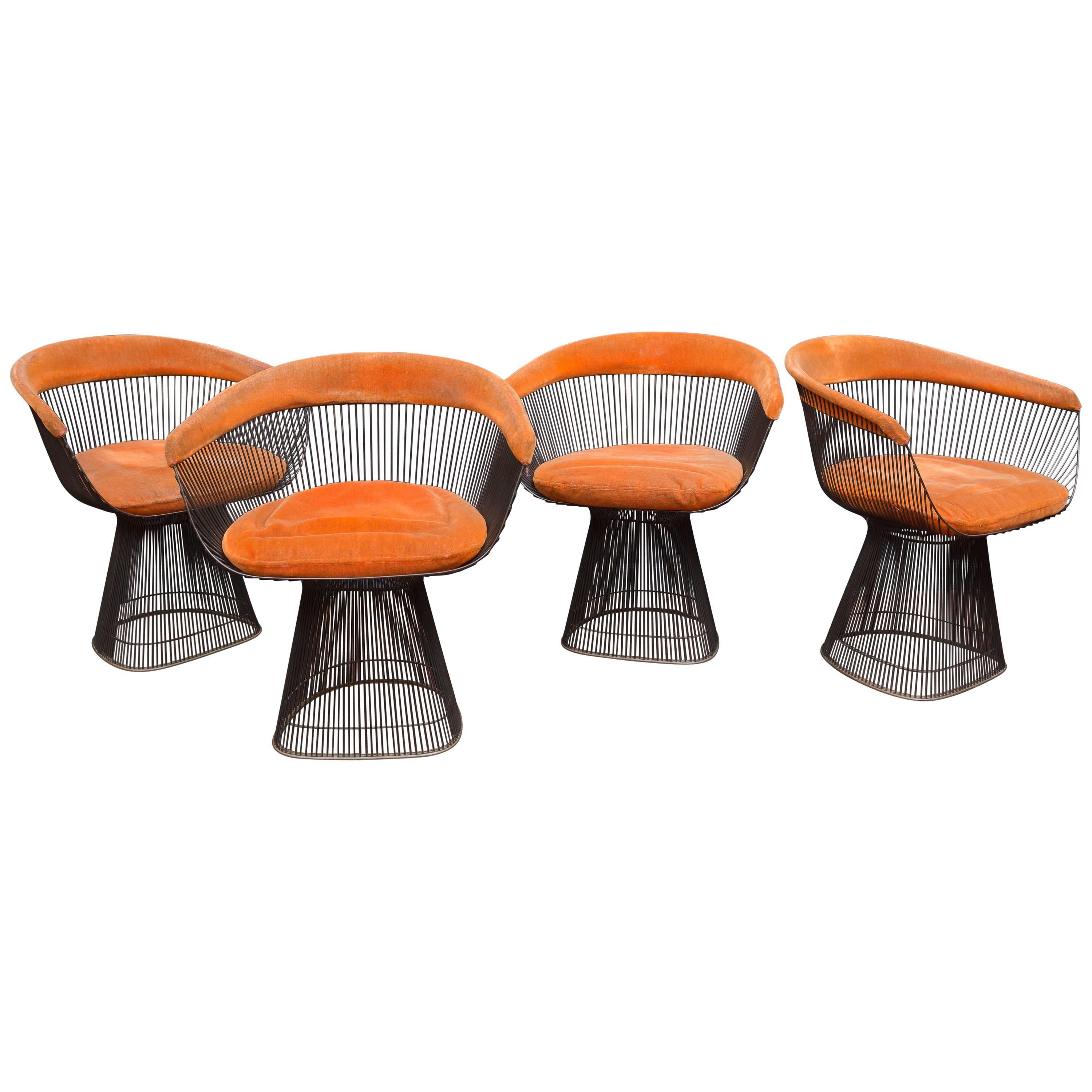 Warren Platner Bronze Dining Chairs for Knoll