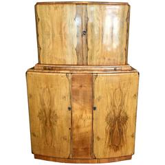 Retro Art Deco Cocktail Cabinet in Juglans Veneer, 1950s