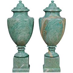 20th Century Neoclassical Marble Emerald Urns