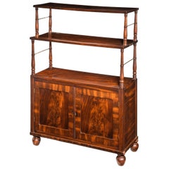 Regency Period Mahogany Side Cabinet, with Two Original Upper Shelves
