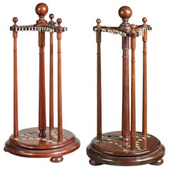 Pair of 19th century mahogany snooker or pool cue holders