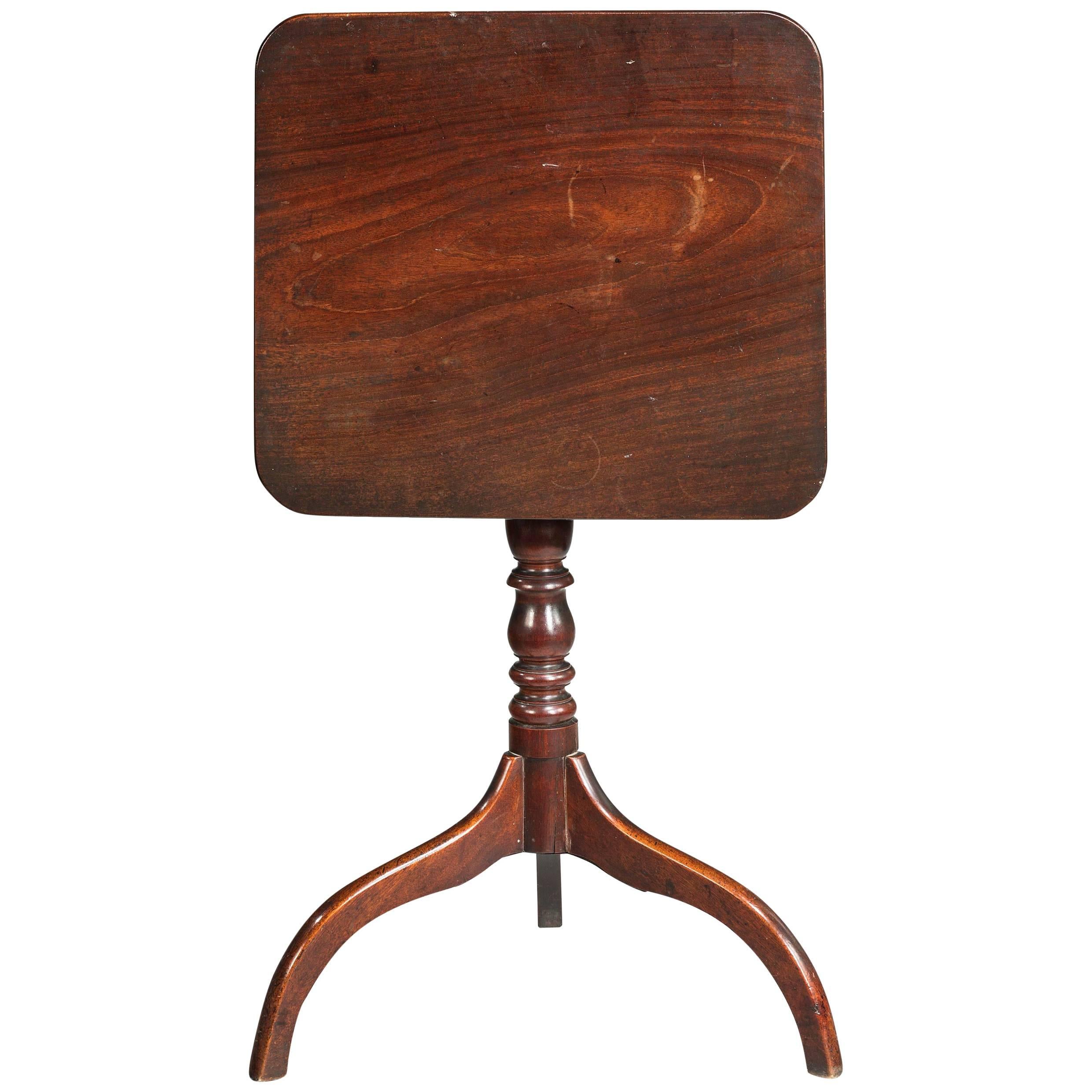 George III Period Mahogany Tilt Table over Three Umbrella Legs