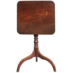 George III Period Mahogany Tilt Table over Three Umbrella Legs