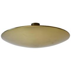 Large Solid Brass Wall or Ceiling Light Flush Mount by Florian Schulz, 1960s
