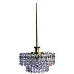 Elegant Mid-Century Chandelier by Kinkeldey Grip Crystal and Brass, 1960s