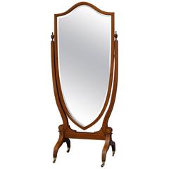 Edwardian Mahogany Cheval Mirror