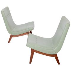 Retro Original Pair of Milo Baughman Scoop Lounge Chairs USA , 1950s