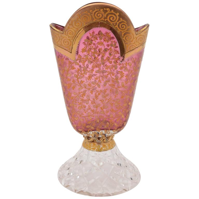 Fan Shaped Glass Vase, circa 1920 For Sale at 1stDibs