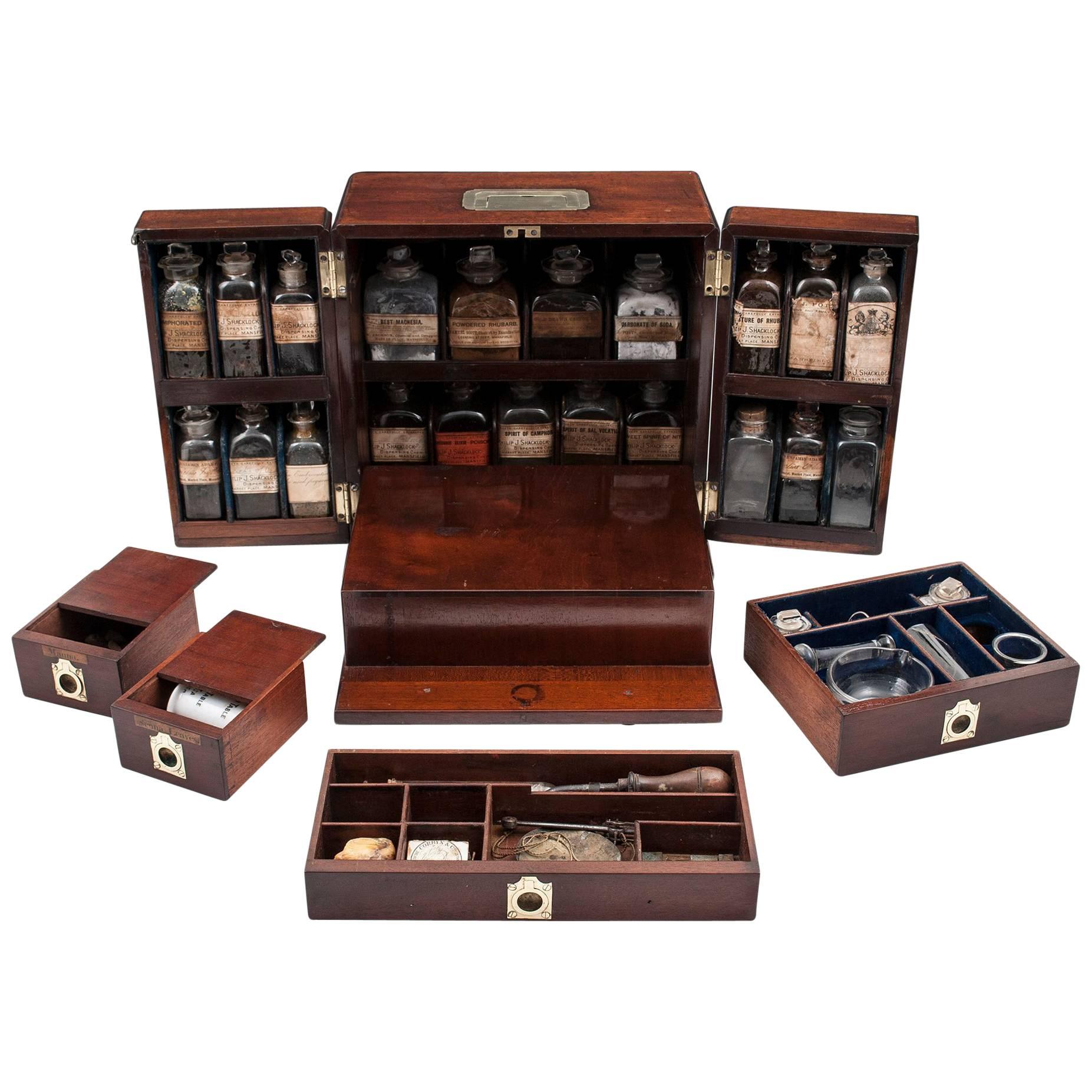 Victorian Mahogany Apothecary Medicine Cabinet