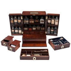 Antique Victorian Mahogany Apothecary Medicine Cabinet