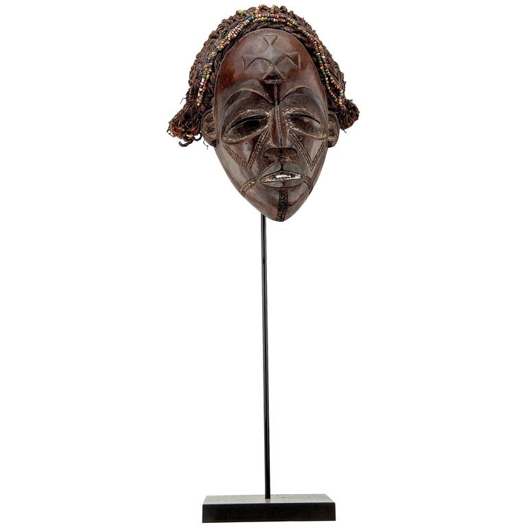 Highly Decorative Wood African Mask For Sale at 1stDibs