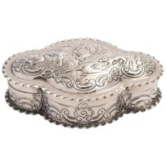 19th Century Victorian Silver Trinket Box, London, 1887