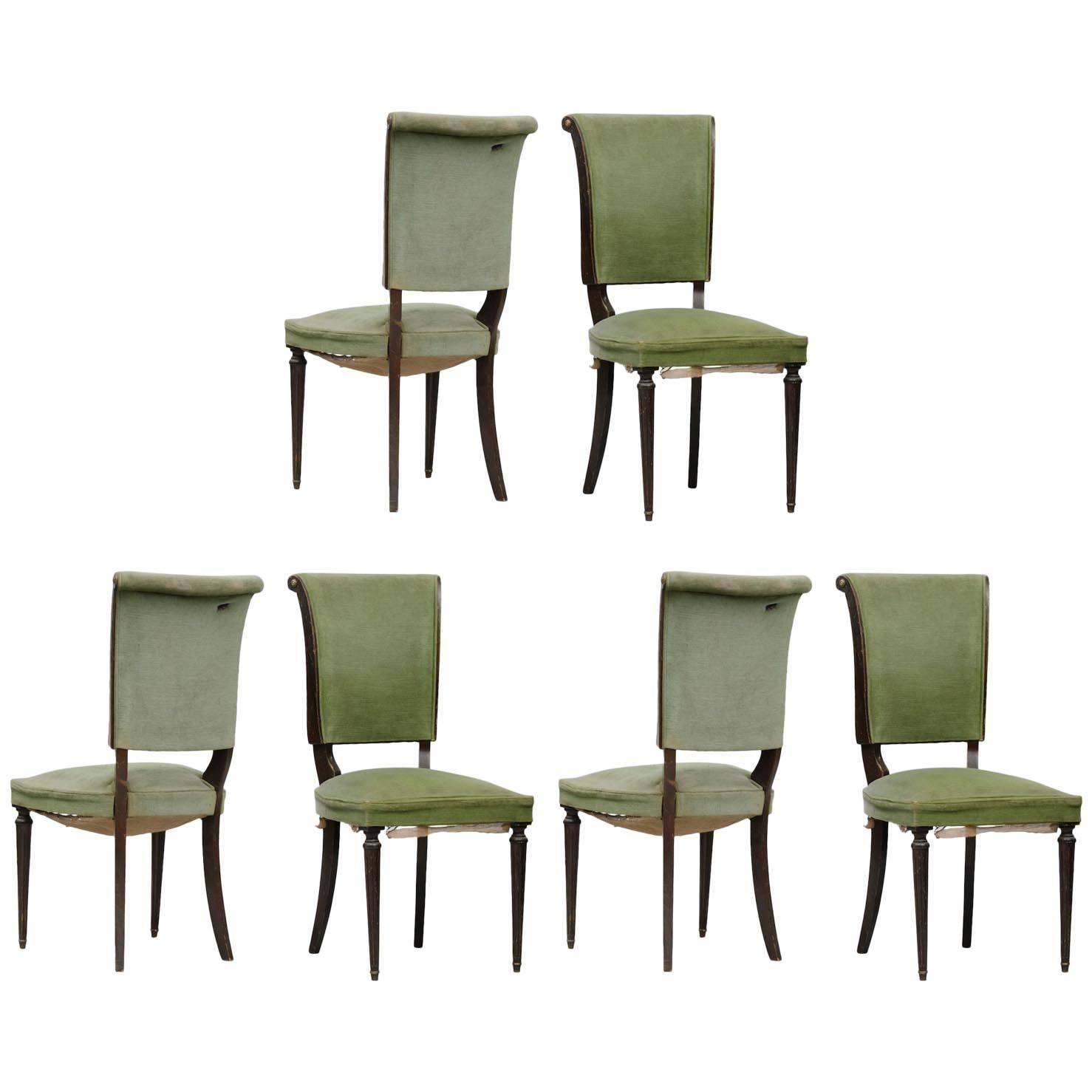 Art Deco Dining Chairs Set of Six