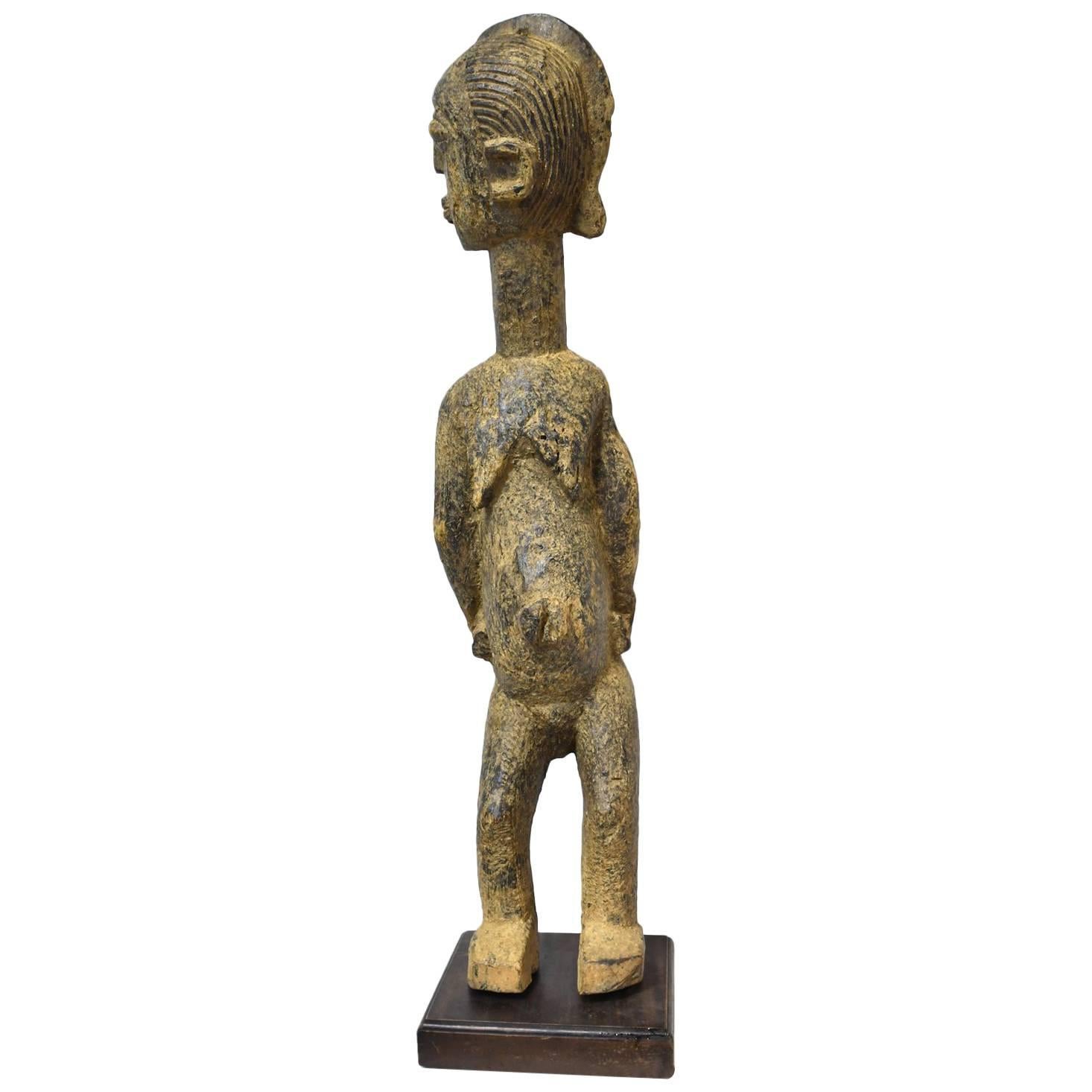 West African Lobi People "Bateba Ti Bala" Fertility Figure in Carved Wood For Sale