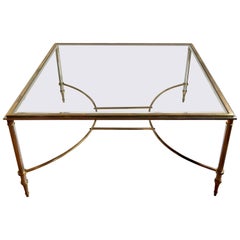 Maison Jansen Style Metal and Glass Square Coffee Table, Spain