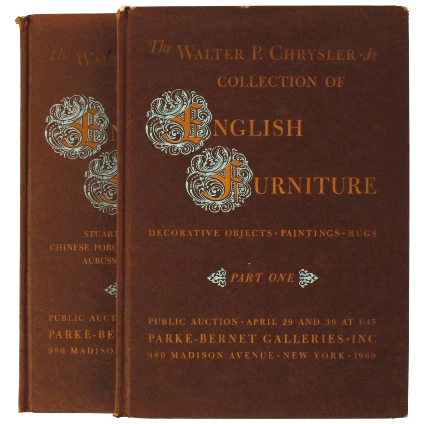Catalogues d'enchères de Walter Chrysler Jr. Collection de meubles anglais