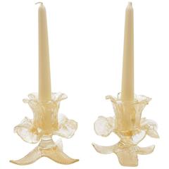 20th Century Pair of Venetian Candlesticks, circa 1920 20th Century Pair of Venetian Candlesticks, circa 1920
