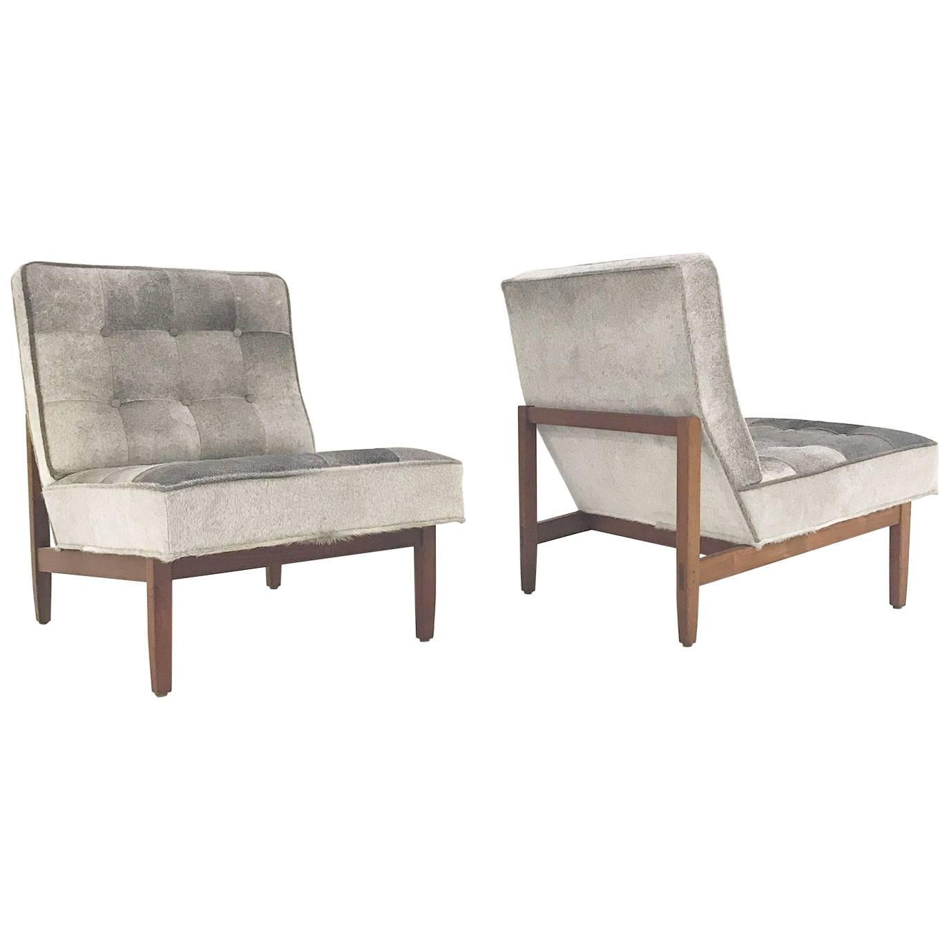 Vintage Florence Knoll Lounge Chairs Restored in Brazilian Cowhide