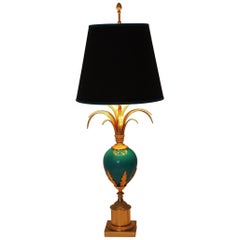 Turquoise Table Lamp in the Style of Maison Charles, France, circa 1970