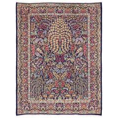 Vintage Persian Kerman Rug with Garden of Paradise Design 9
