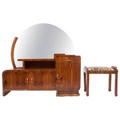 Déco  Austrian  Mirrored Vanity or dressing table with stool