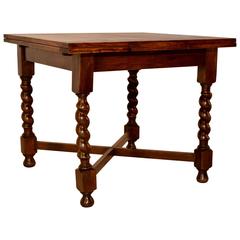 English Oak Table with Draw-Leaves, circa 1900