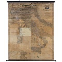Antique Adriano Balbi Gran Carta D'Italia Map of Italy, circa 1845